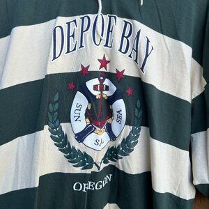 Vintage 90s striped graphic tee Oregon. Depoe Bay